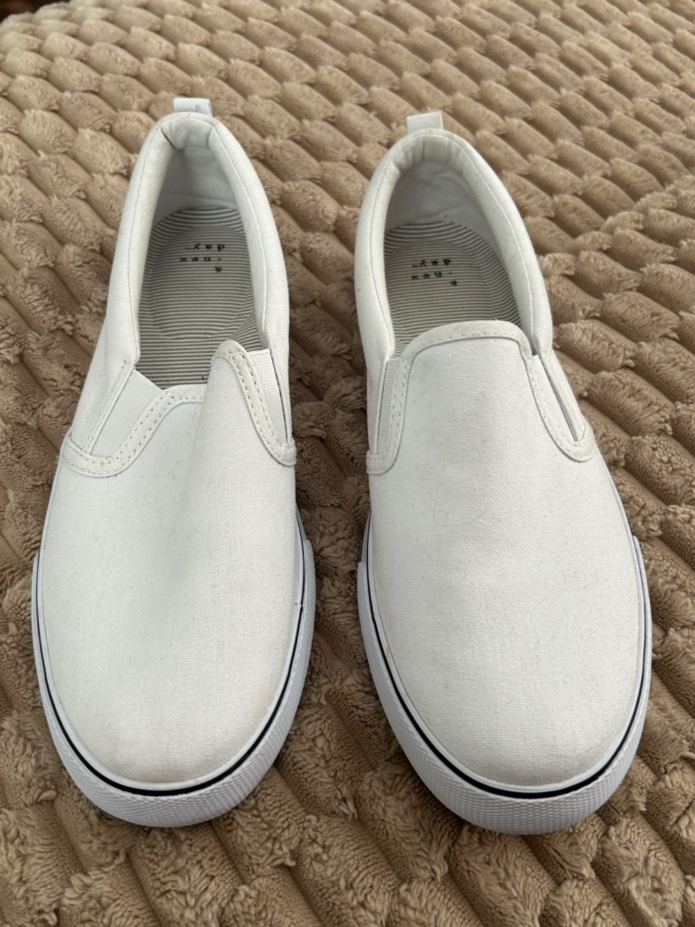 A New Day White Slip-On Canvas Sneakers